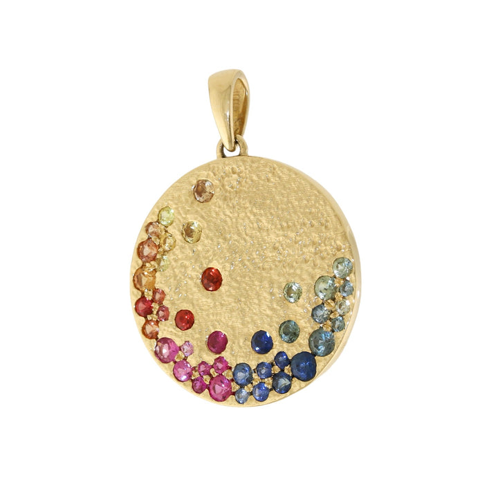 14k x Rainbow Sapphire Kaleidoscope Confetti Pendant - Kingdom Jewelry