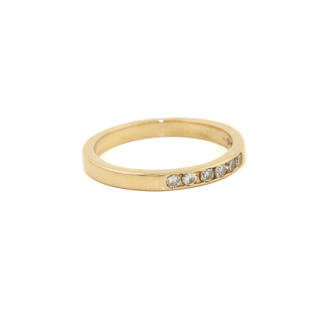 14K x Sextet Diamond Channel Band - Kingdom Jewelry