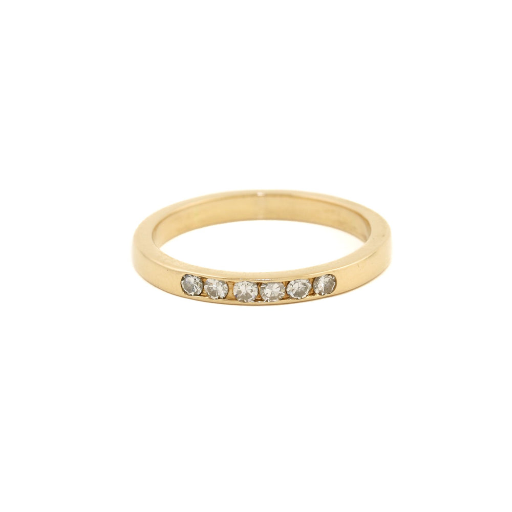 14K x Sextet Diamond Channel Band - Kingdom Jewelry