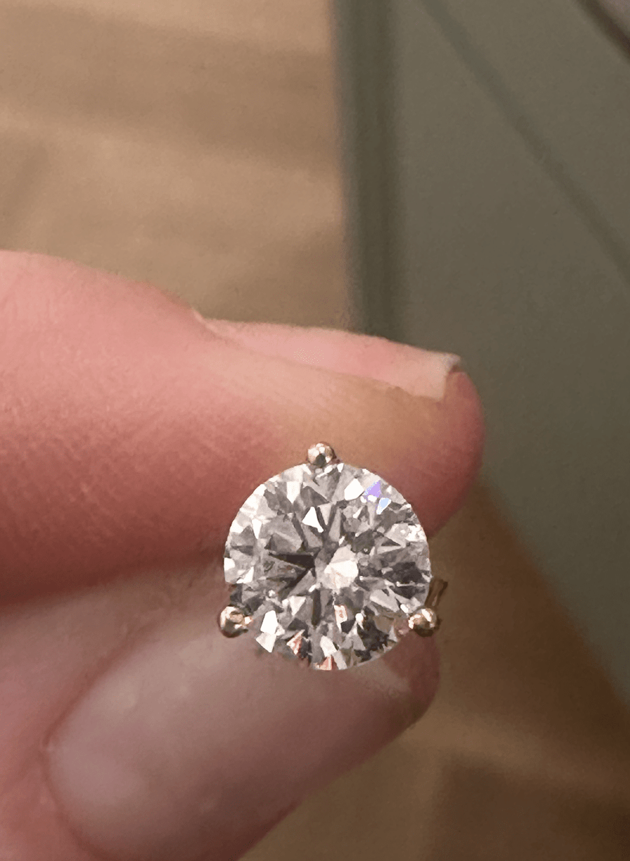 14k Yellow Gold 2.09ct Lab Diamond Martini Studs - Kingdom Jewelry