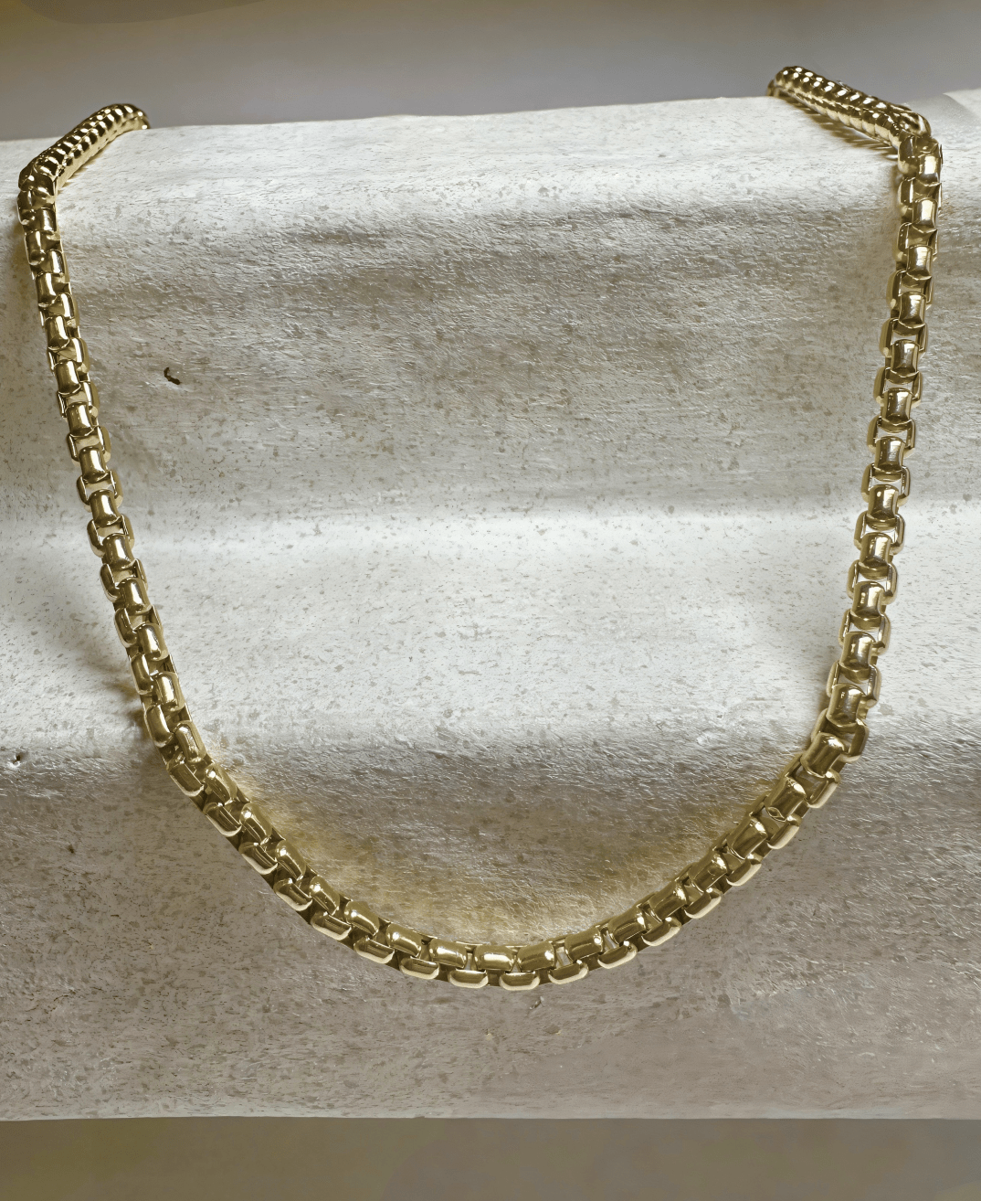 14k Yellow Gold 24 Inch Squared Rolo Link Chain - Kingdom Jewelry