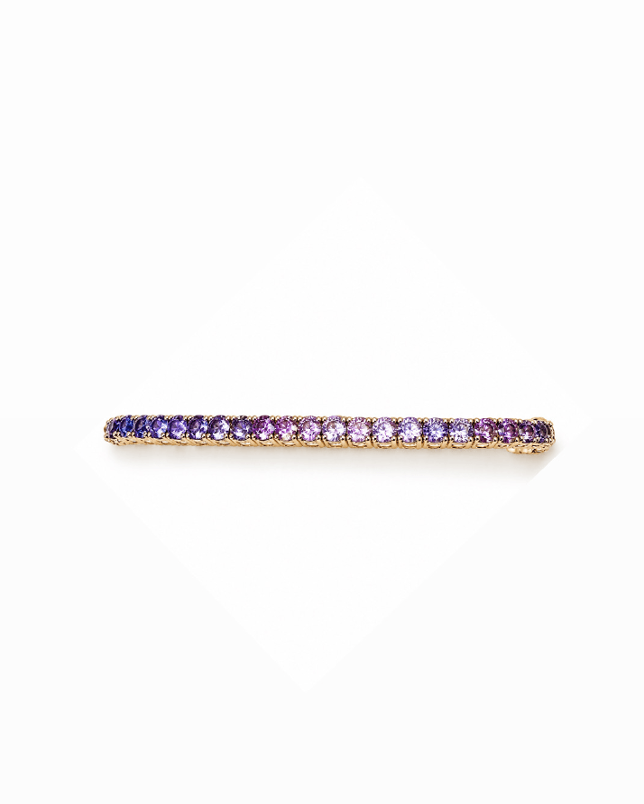 14k Yellow Gold 3mm Luscious Lavender Sapphire Tennis Bracelet - Kingdom Jewelry