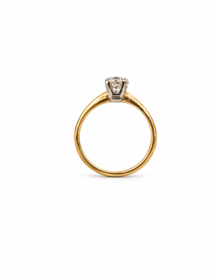 14k Yellow Gold and Platinum with Natural Diamond - Kingdom Jewelry