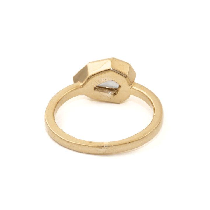 14K Yellow Gold Bezel Set Sky Blue Unheated Sapphire Ring - Kingdom Jewelry