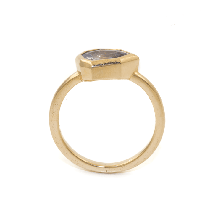 14K Yellow Gold Bezel Set Sky Blue Unheated Sapphire Ring - Kingdom Jewelry