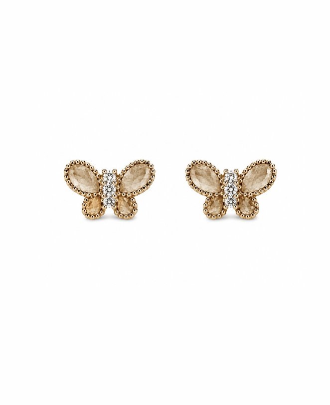 14K Yellow Gold Butterfly Earrings - Kingdom Jewelry