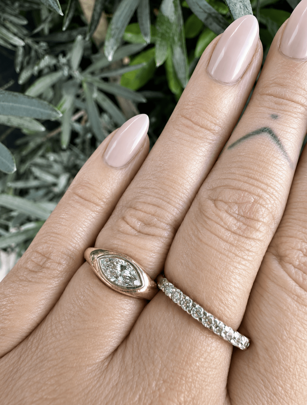 14k Yellow Gold East West Natural Diamond - Kingdom Jewelry