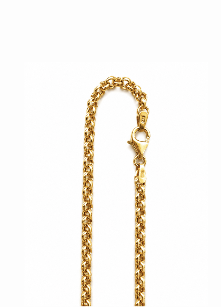 14K Yellow Gold Rolo Link Chain 18" - Kingdom Jewelry