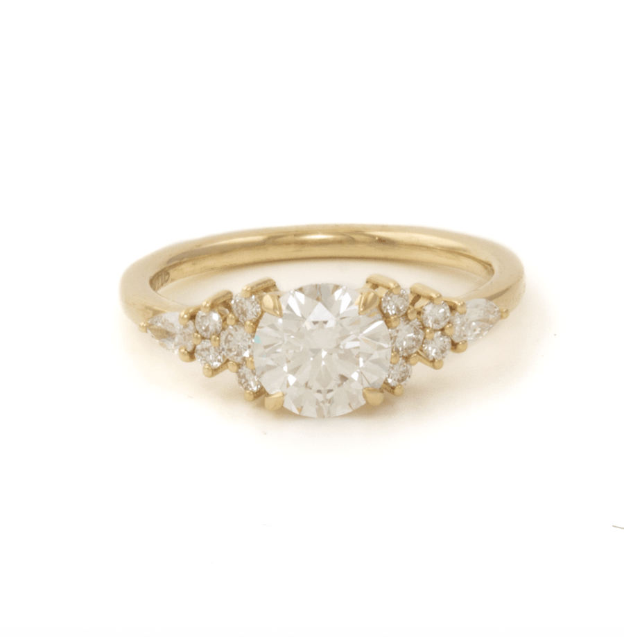 14K Yellow Gold Round lab grown diamond Ring - Kingdom Jewelry