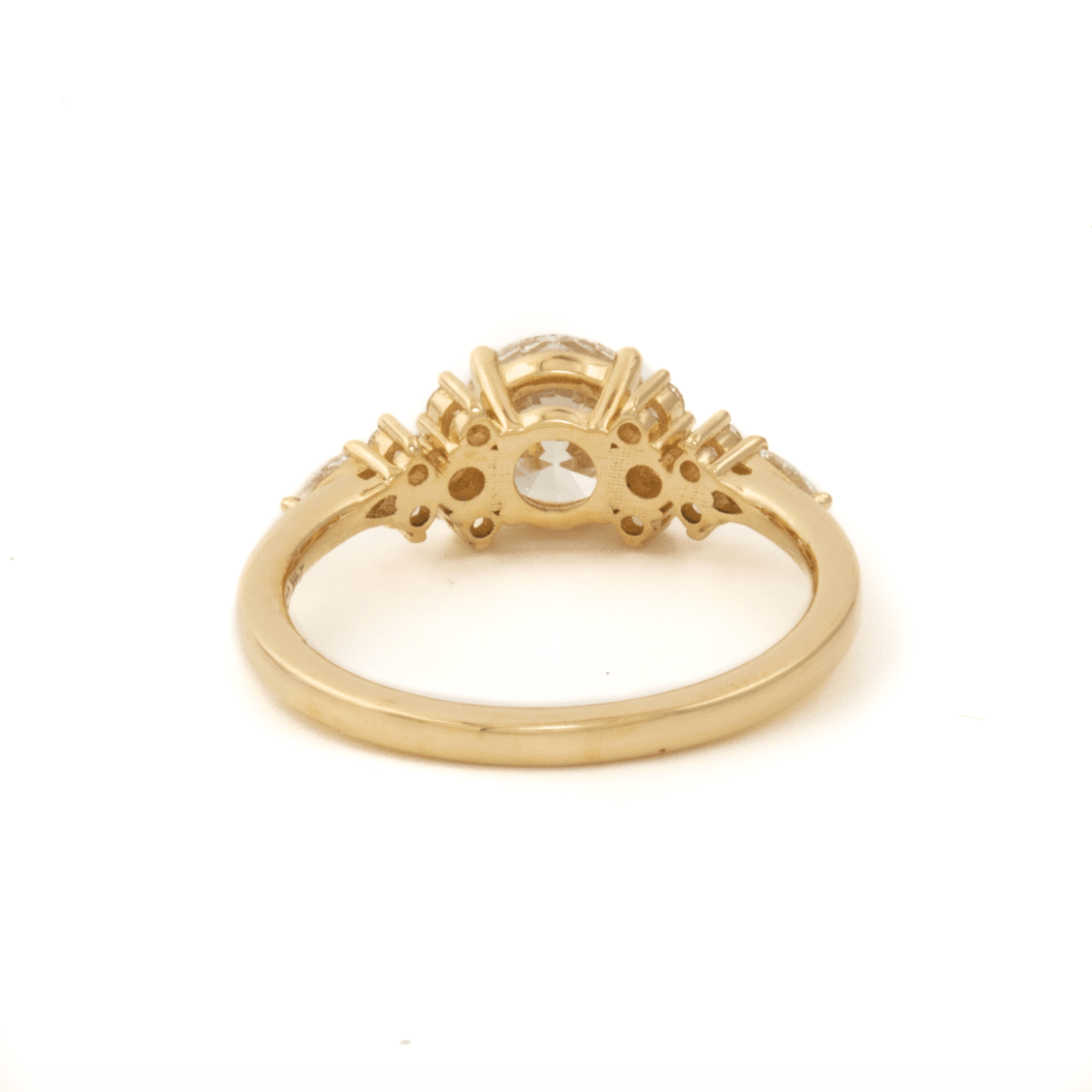 14K Yellow Gold Round lab grown diamond Ring - Kingdom Jewelry