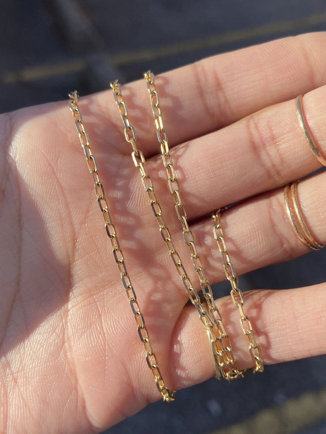 14K Yellow Gold Square Cable Link Necklace 22.5 inches - Kingdom Jewelry