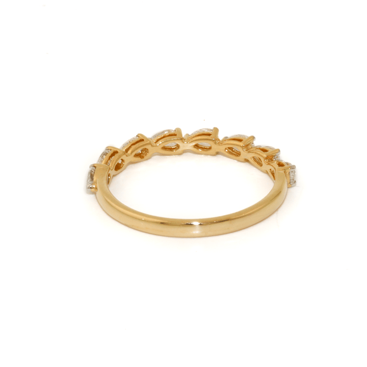 14k Yellow Gold x 0.89ctw Pear Lab Diamond Half - Eternity Band - Kingdom Jewelry