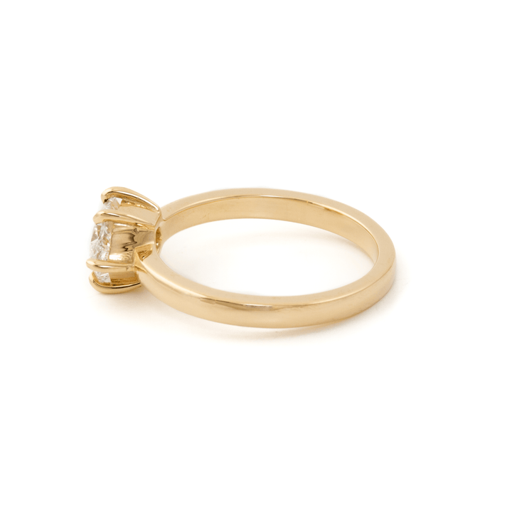 14k Yellow Gold x 1.04ct E VS1 Elongated Hexagon Cut Lab Diamond Engagement Solitaire - Kingdom Jewelry