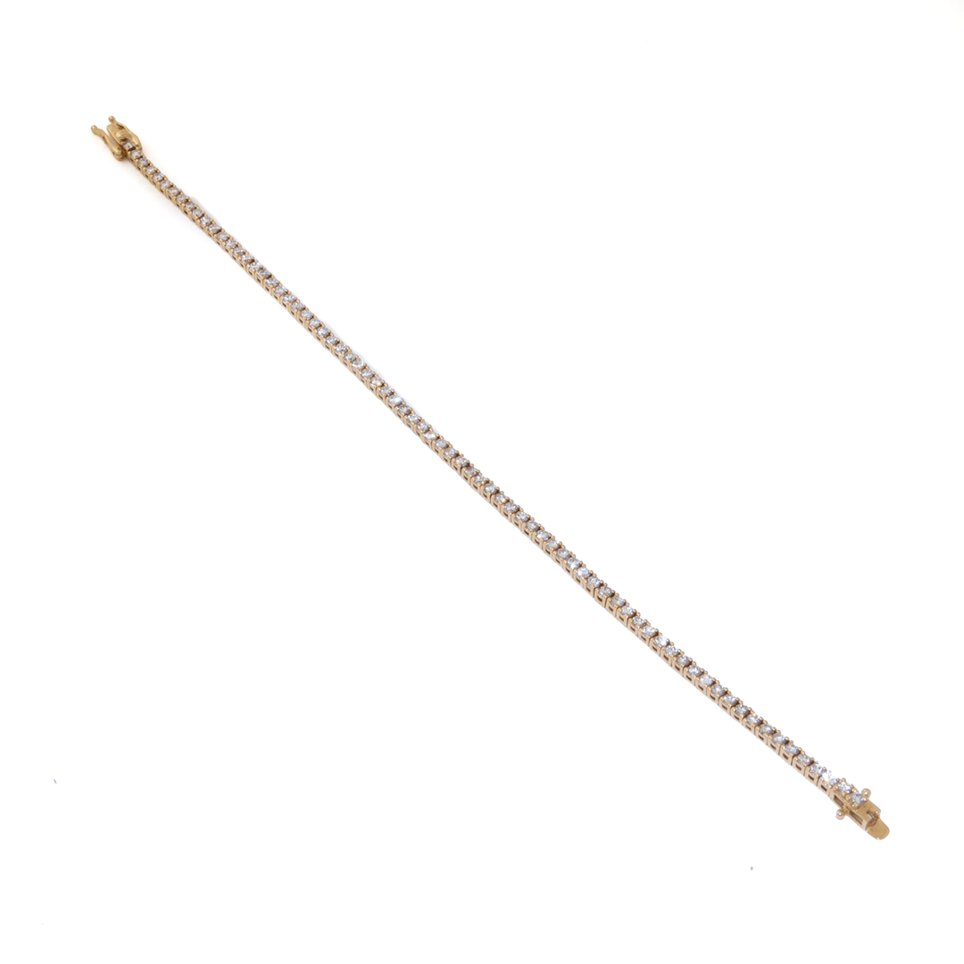 14k Yellow Gold x 2.25ct VS FG Lab Grown Tennis Bracelet - Kingdom Jewelry