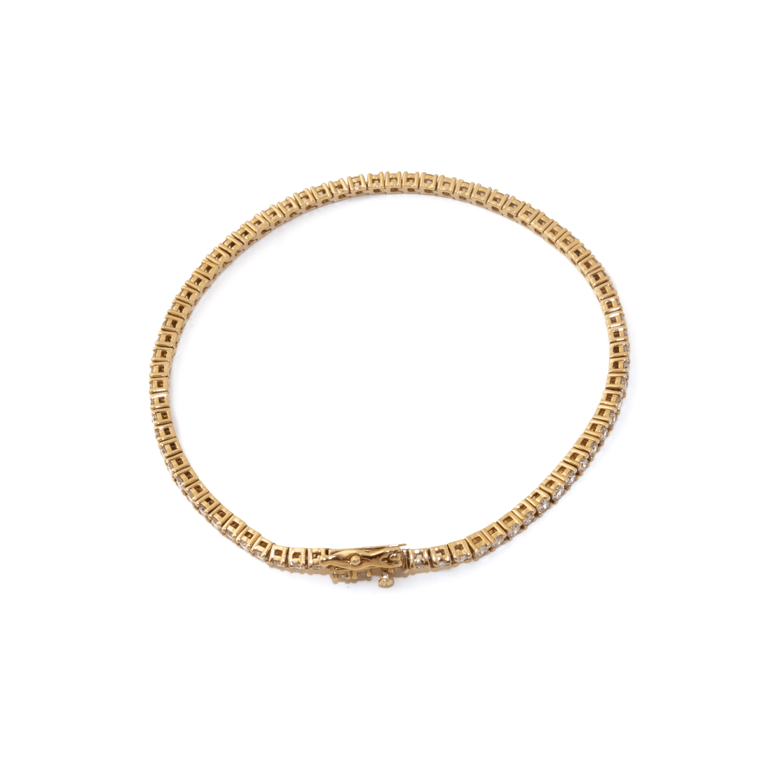 14k Yellow Gold x 2.25ct VS FG Lab Grown Tennis Bracelet - Kingdom Jewelry