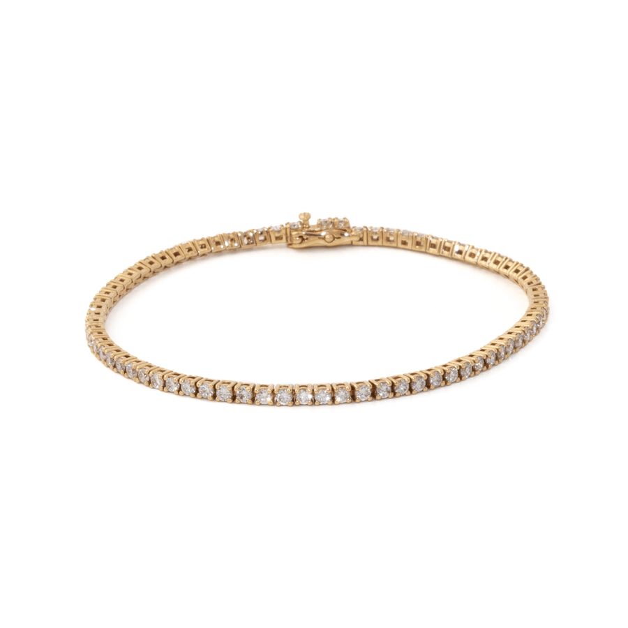 14k Yellow Gold x 2.25ct VS FG Lab Grown Tennis Bracelet - Kingdom Jewelry