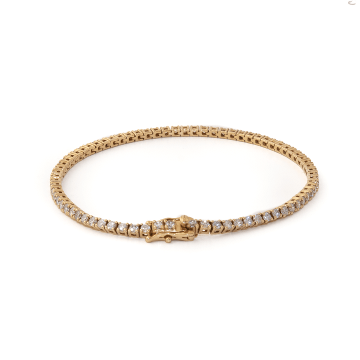 14k Yellow Gold x 2.25ct VS FG Lab Grown Tennis Bracelet - Kingdom Jewelry