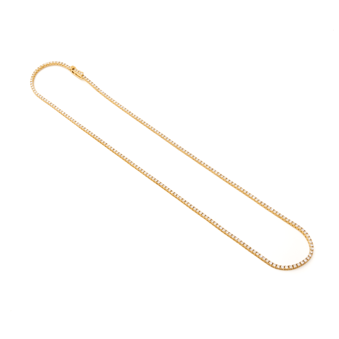 14k Yellow Gold x 3.55ct VS FG Lab Diamond Tennis Necklace - Kingdom Jewelry