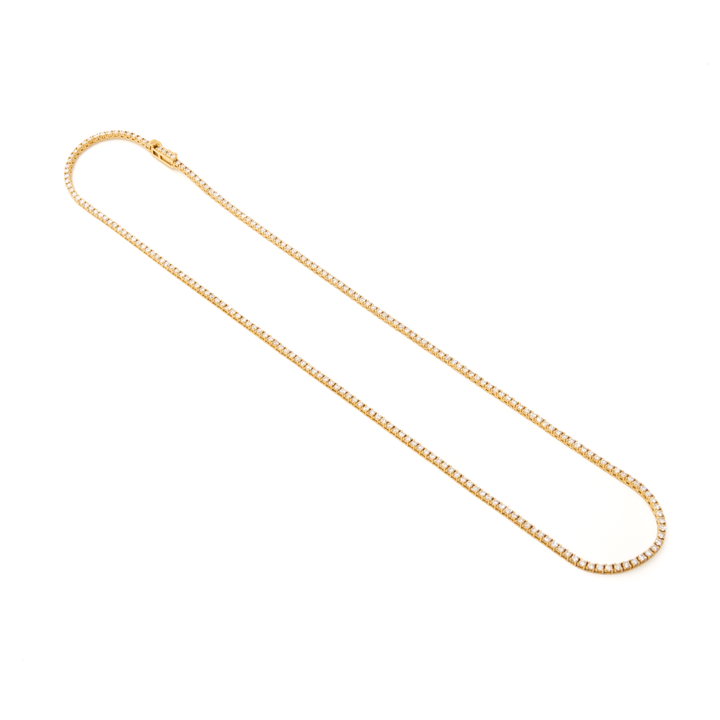 14k Yellow Gold x 3.55ct VS FG Lab Diamond Tennis Necklace - Kingdom Jewelry