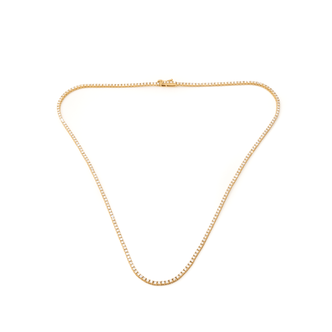 14k Yellow Gold x 3.55ct VS FG Lab Diamond Tennis Necklace - Kingdom Jewelry