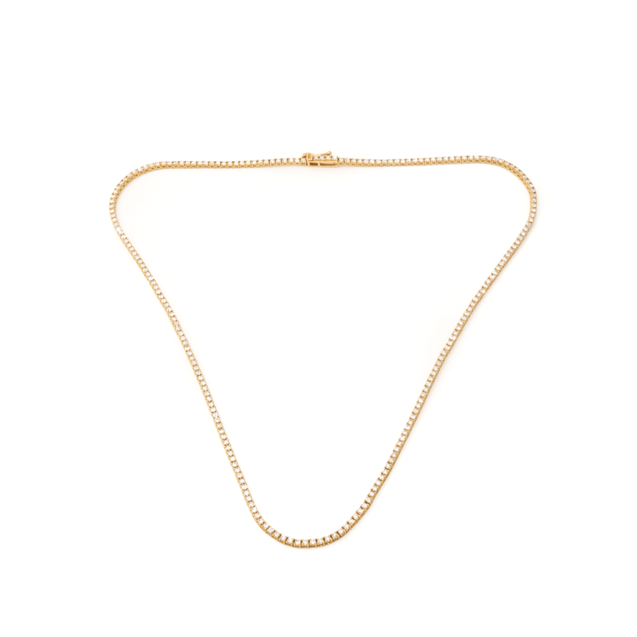 14k Yellow Gold x 3.55ct VS FG Lab Diamond Tennis Necklace - Kingdom Jewelry