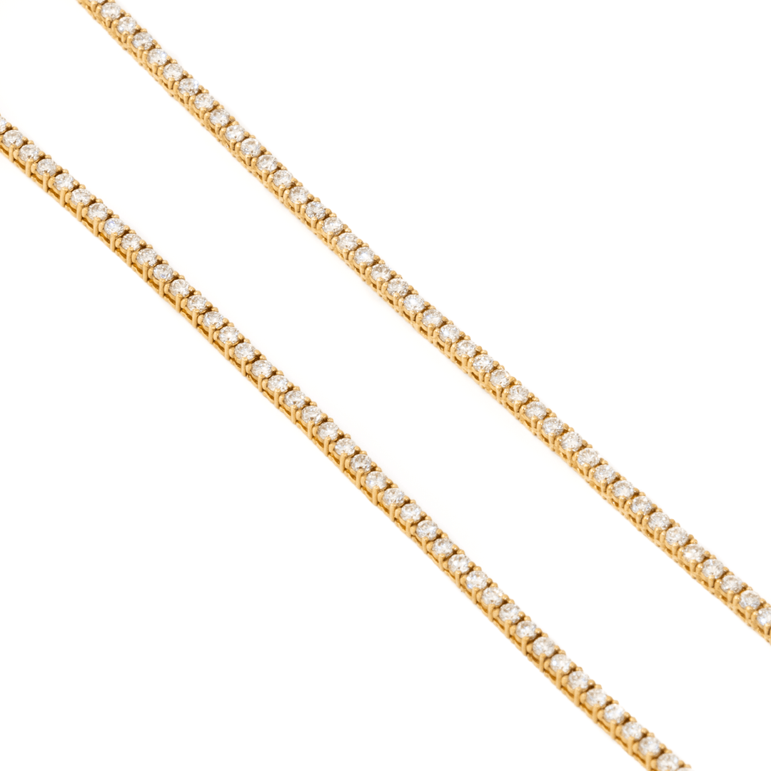 14k Yellow Gold x 3.55ct VS FG Lab Diamond Tennis Necklace - Kingdom Jewelry