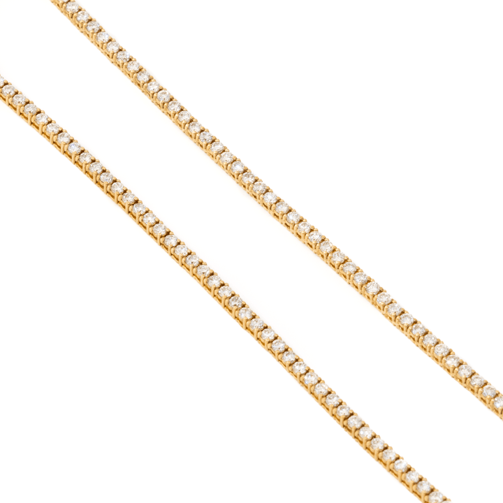 14k Yellow Gold x 3.55ct VS FG Lab Diamond Tennis Necklace - Kingdom Jewelry