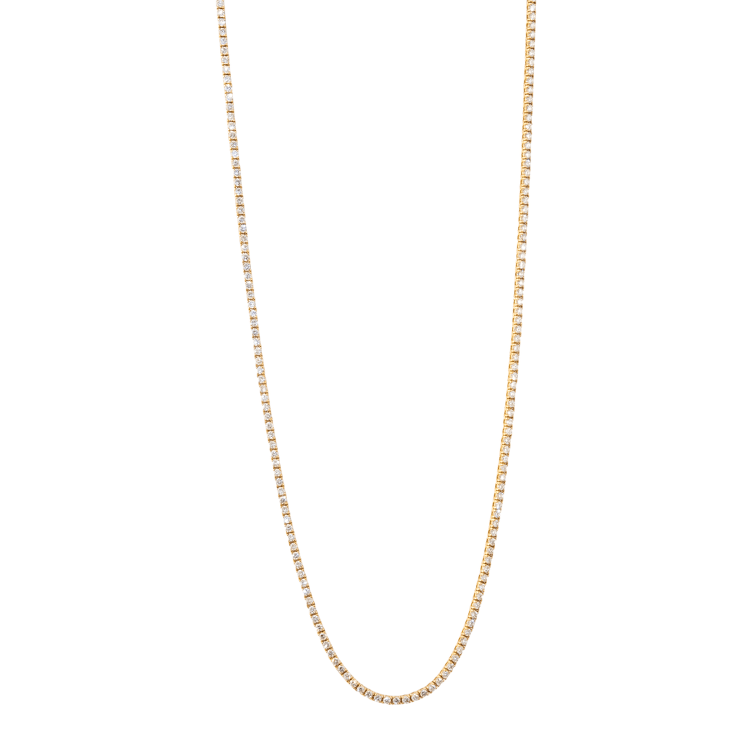 14k Yellow Gold x 3.55ct VS FG Lab Diamond Tennis Necklace - Kingdom Jewelry