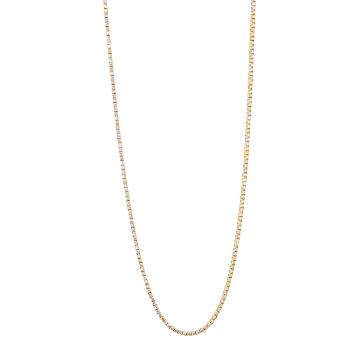 14k Yellow Gold x 3.55ct VS FG Lab Diamond Tennis Necklace - Kingdom Jewelry
