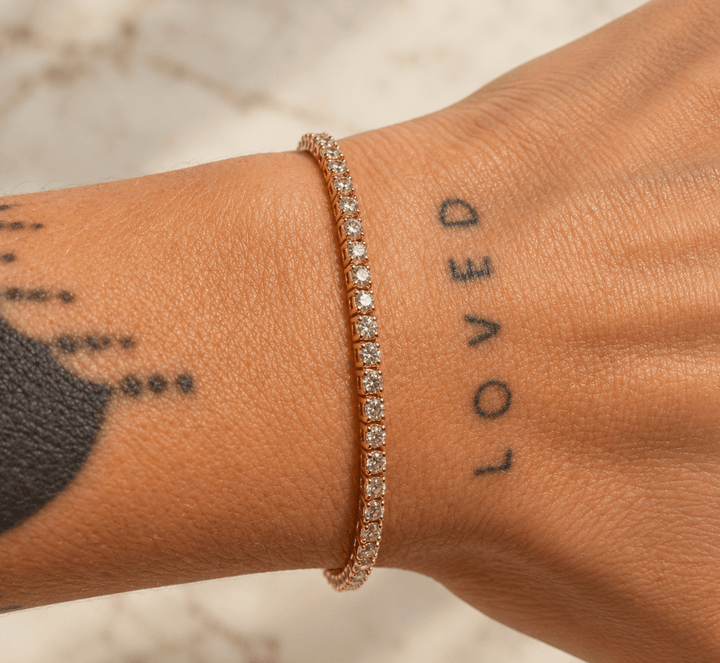 14k Yellow Gold x 3mm Lab Diamond Tennis Bracelet - Kingdom Jewelry