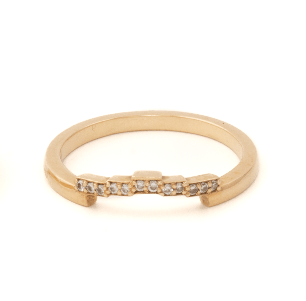 14k Yellow Gold x Sapphire Baguette & Natural Diamond Engagement Suite - Kingdom Jewelry