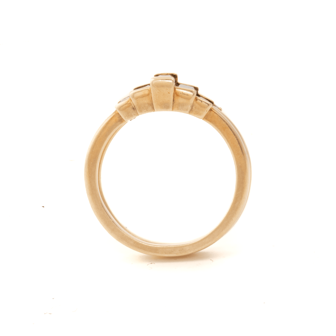 14k Yellow Gold x Sapphire Baguette & Natural Diamond Engagement Suite - Kingdom Jewelry