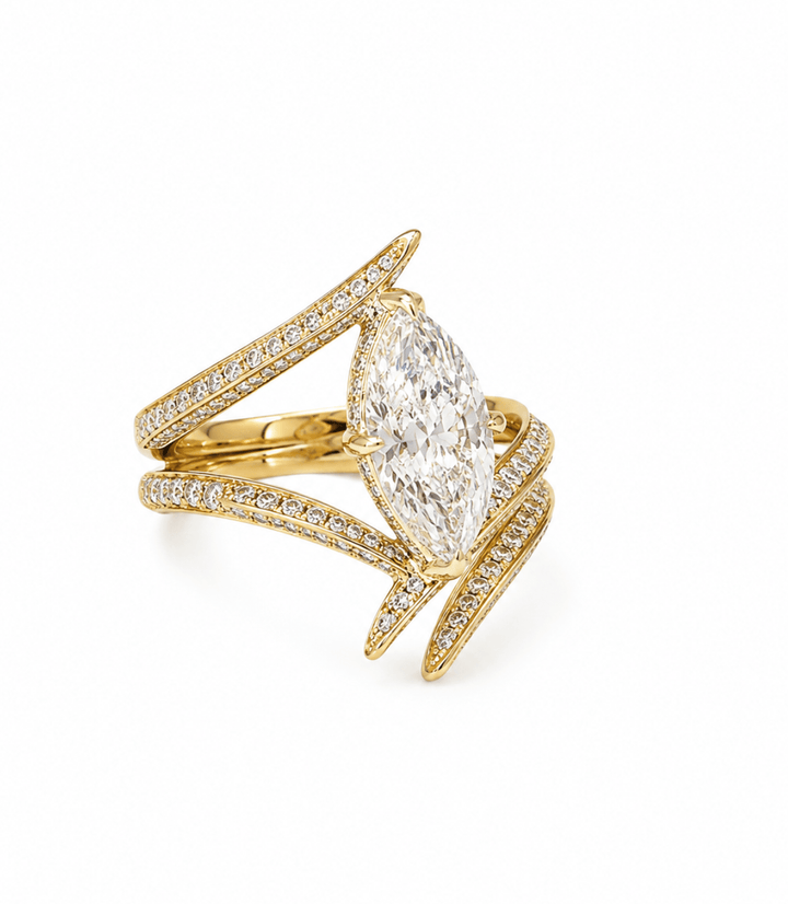 14kt Yellow Gold Marquise Bypass Ring - Kingdom Jewelry