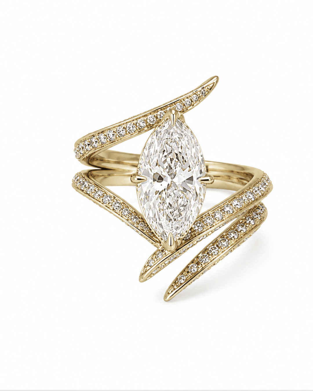 14kt Yellow Gold Marquise Bypass Ring - Kingdom Jewelry