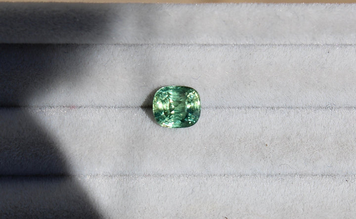 1.50ct Cushion Teal Sapphire - Kingdom Jewelry