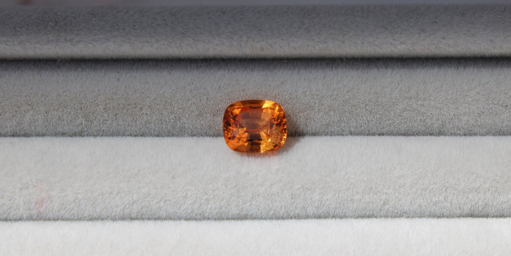 1.60ct Cushion Mandarin Garnet - Kingdom Jewelry