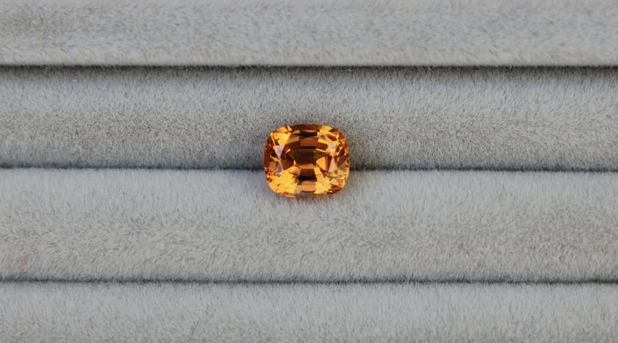 1.60ct Cushion Mandarin Garnet - Kingdom Jewelry