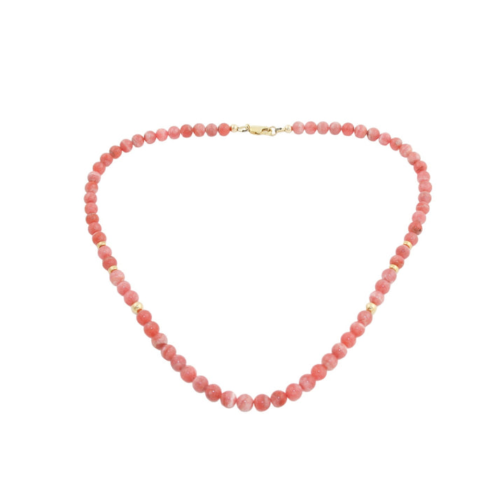 17.5" Rhodochrosite x Gold Beaded Necklace - Kingdom Jewelry