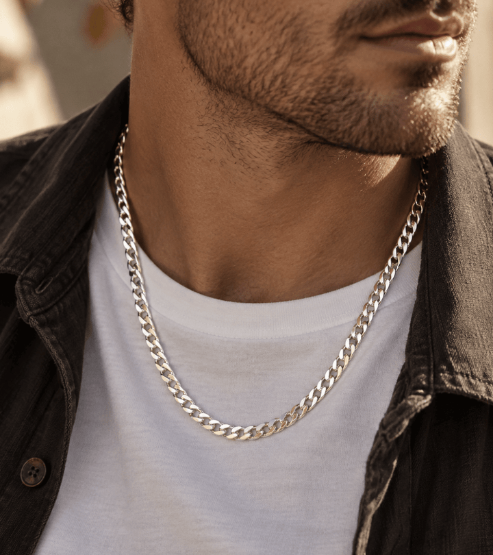 18” Heavy Sterling Silver Curb Chain - Kingdom Jewelry