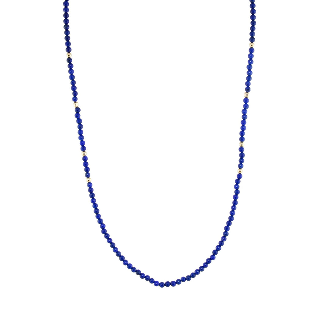 18" Lapis Lazuli x Gold Beaded Necklace - Kingdom Jewelry