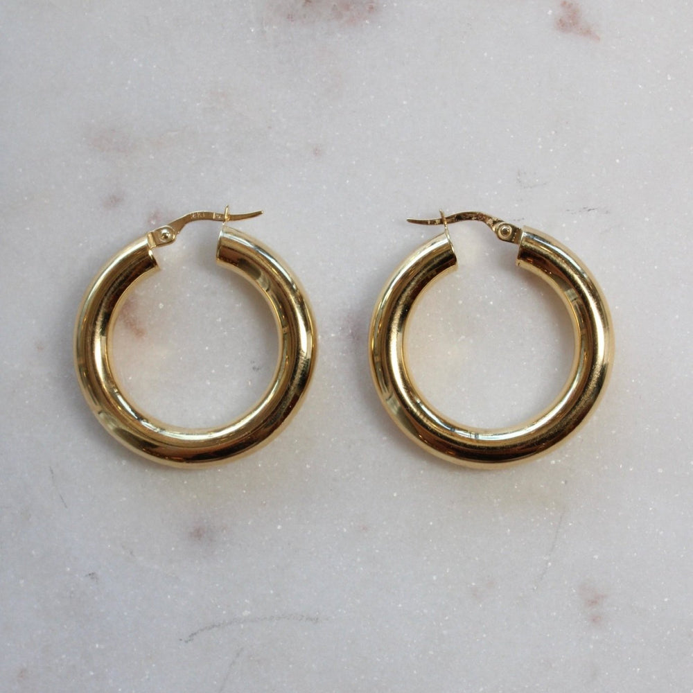 18k Chunky Gold Hoops - Kingdom Jewelry