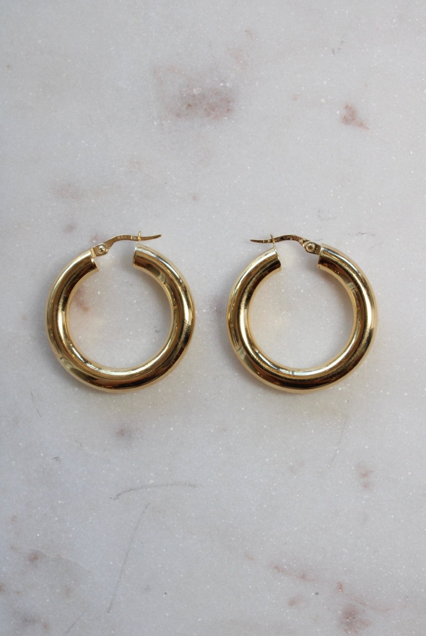 18k Chunky Gold Hoops - Kingdom Jewelry