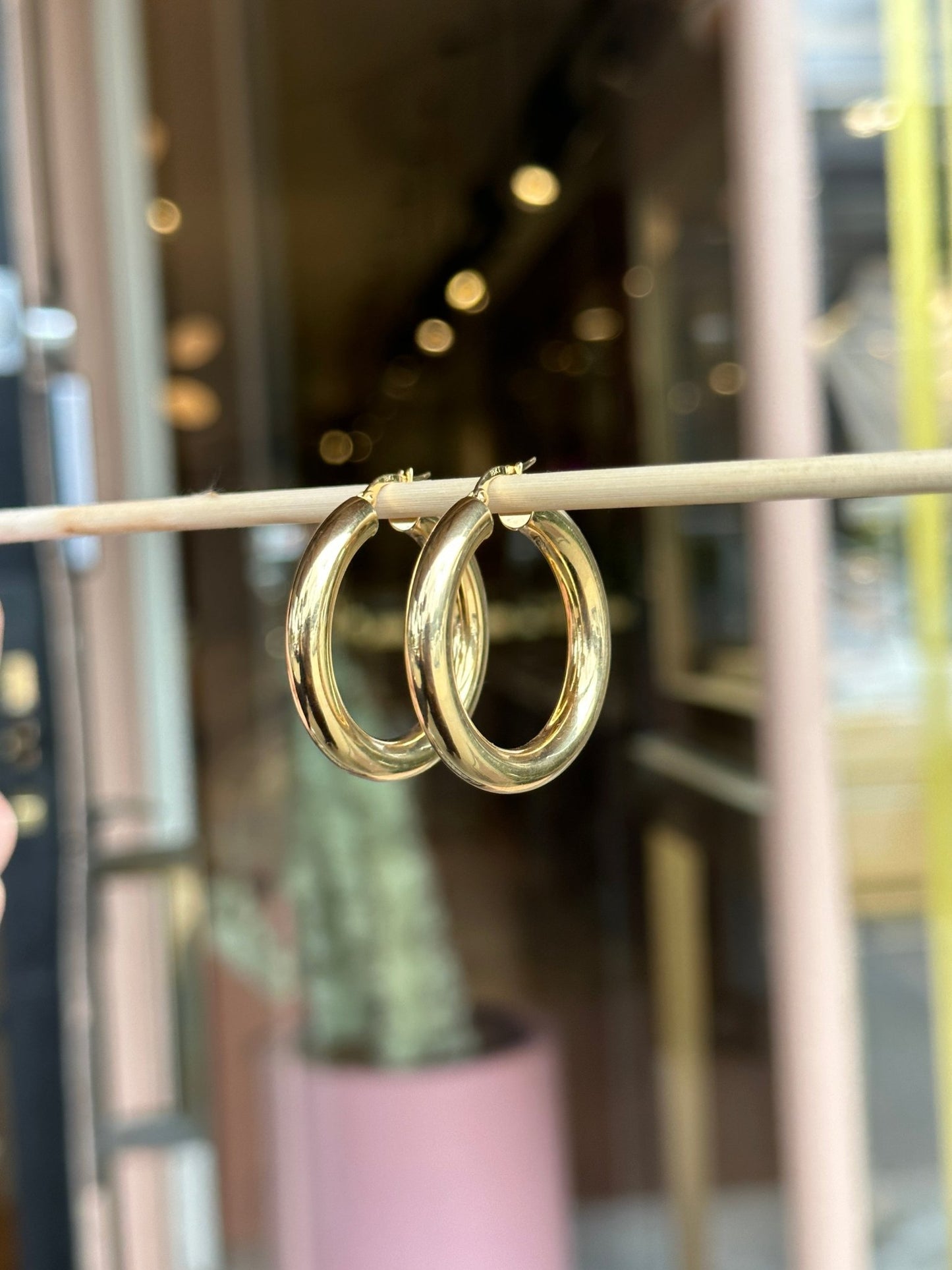 18k Chunky Gold Hoops - Kingdom Jewelry