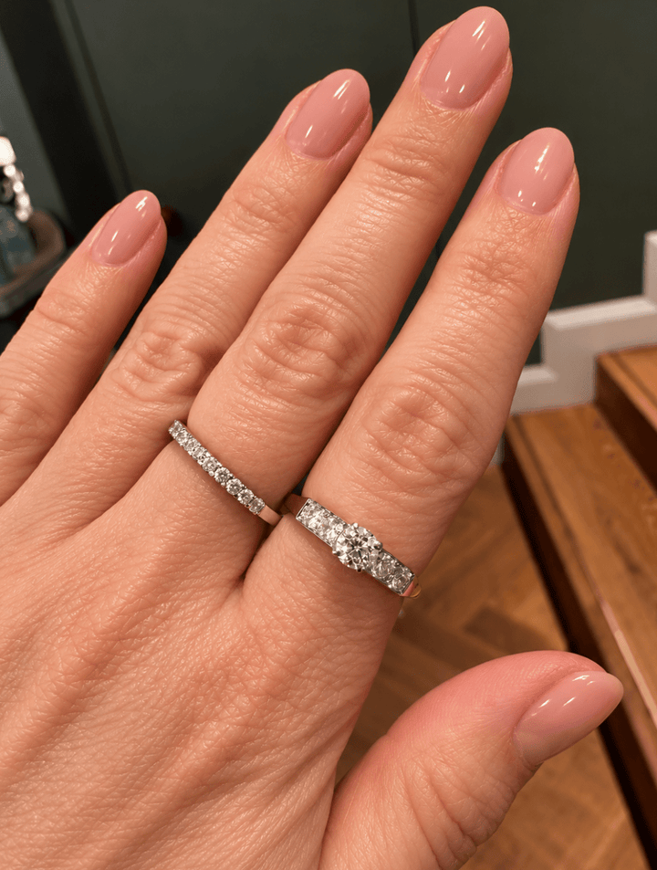 18k Gold and Platinum Vintage old mine cut Engagement Ring - Kingdom Jewelry