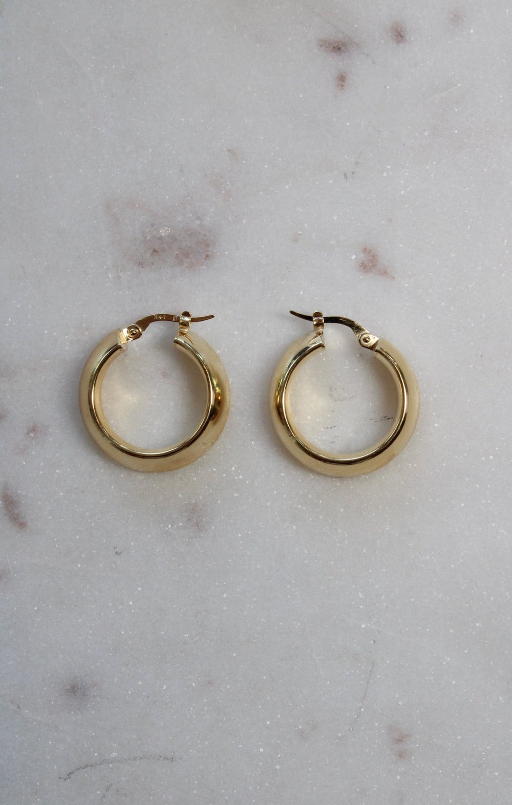 18K Gold Half Round Hoops - Kingdom Jewelry