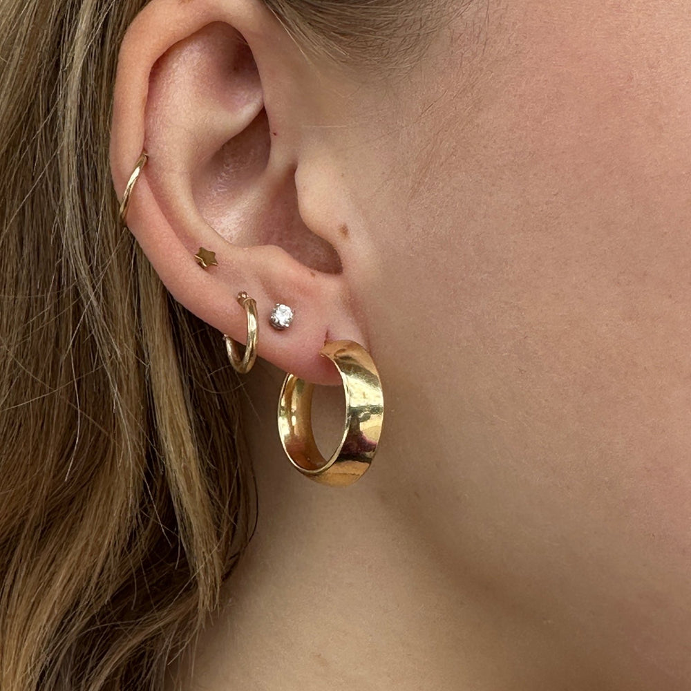 
                      
                        18K Gold Half Round Hoops - Kingdom Jewelry
                      
                    