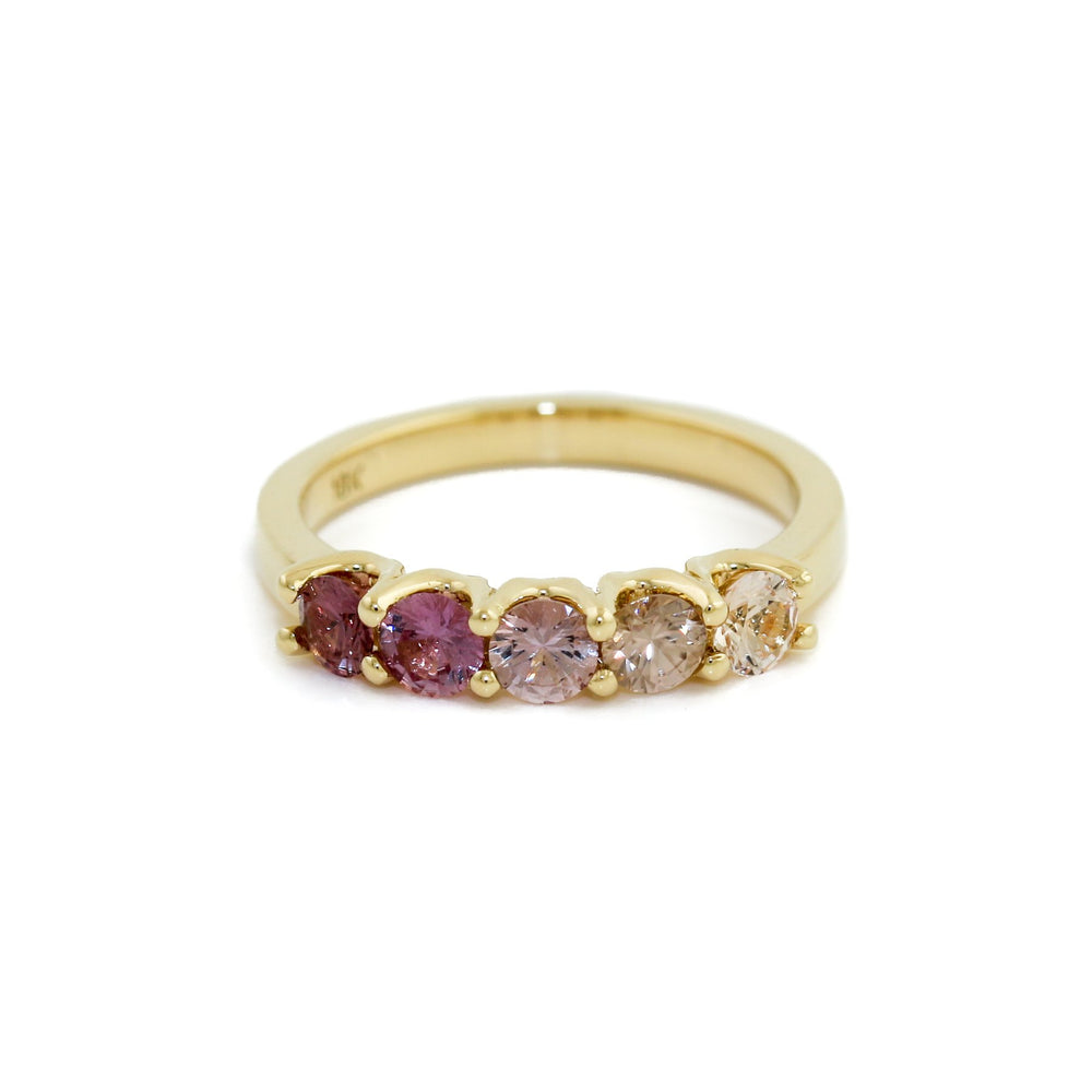 
                      
                        18K Gold Pink Gradient Sapphire Band - Kingdom Jewelry
                      
                    