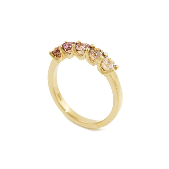 18K Gold Pink Gradient Sapphire Band - Kingdom Jewelry