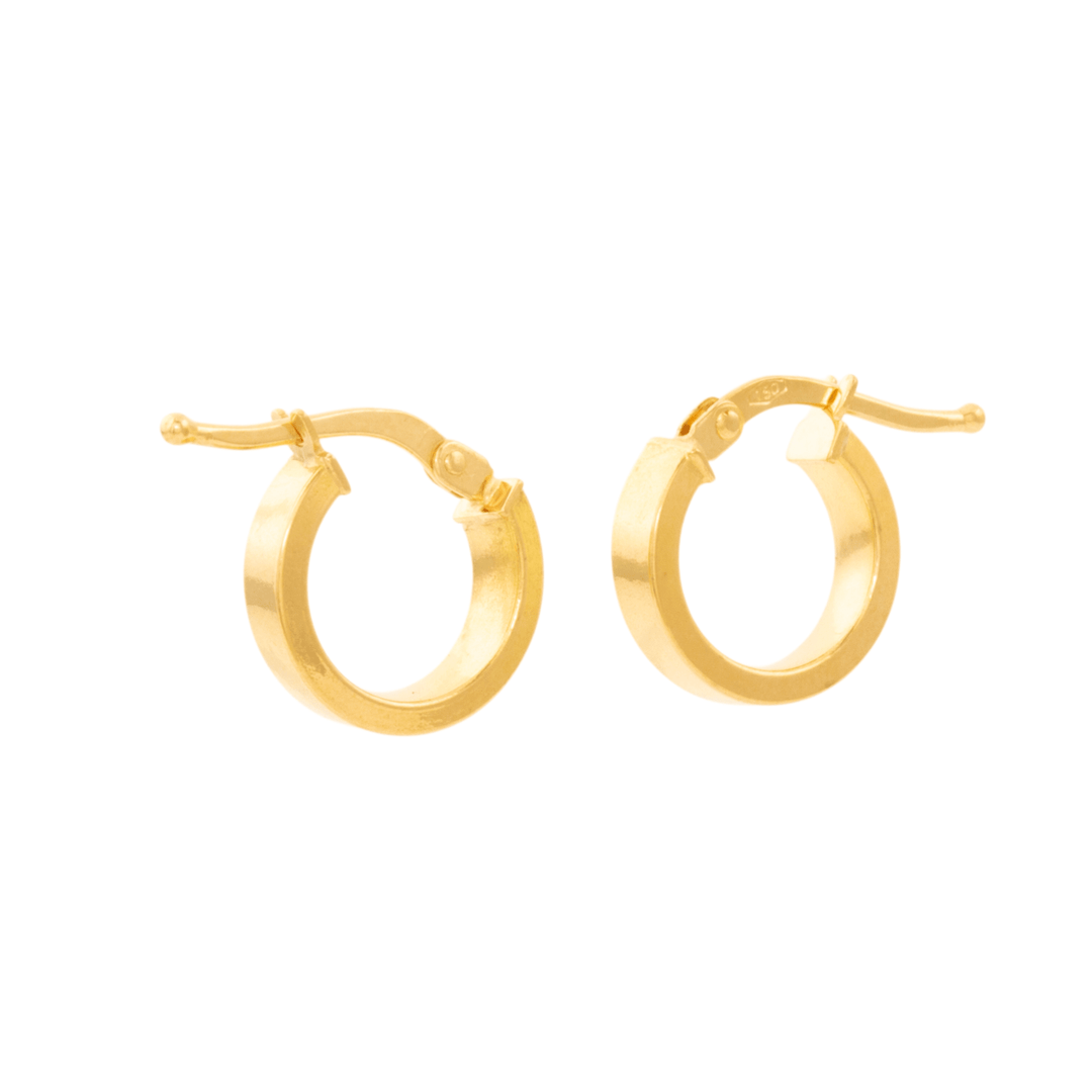 18k Gold x 10mm Square Tube Hoops - Kingdom Jewelry