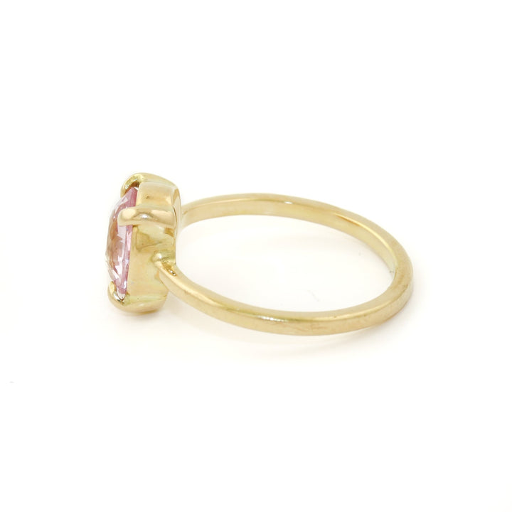 18k Gold x 2 ct Oval Pink Sapphire Engagement Ring - Kingdom Jewelry